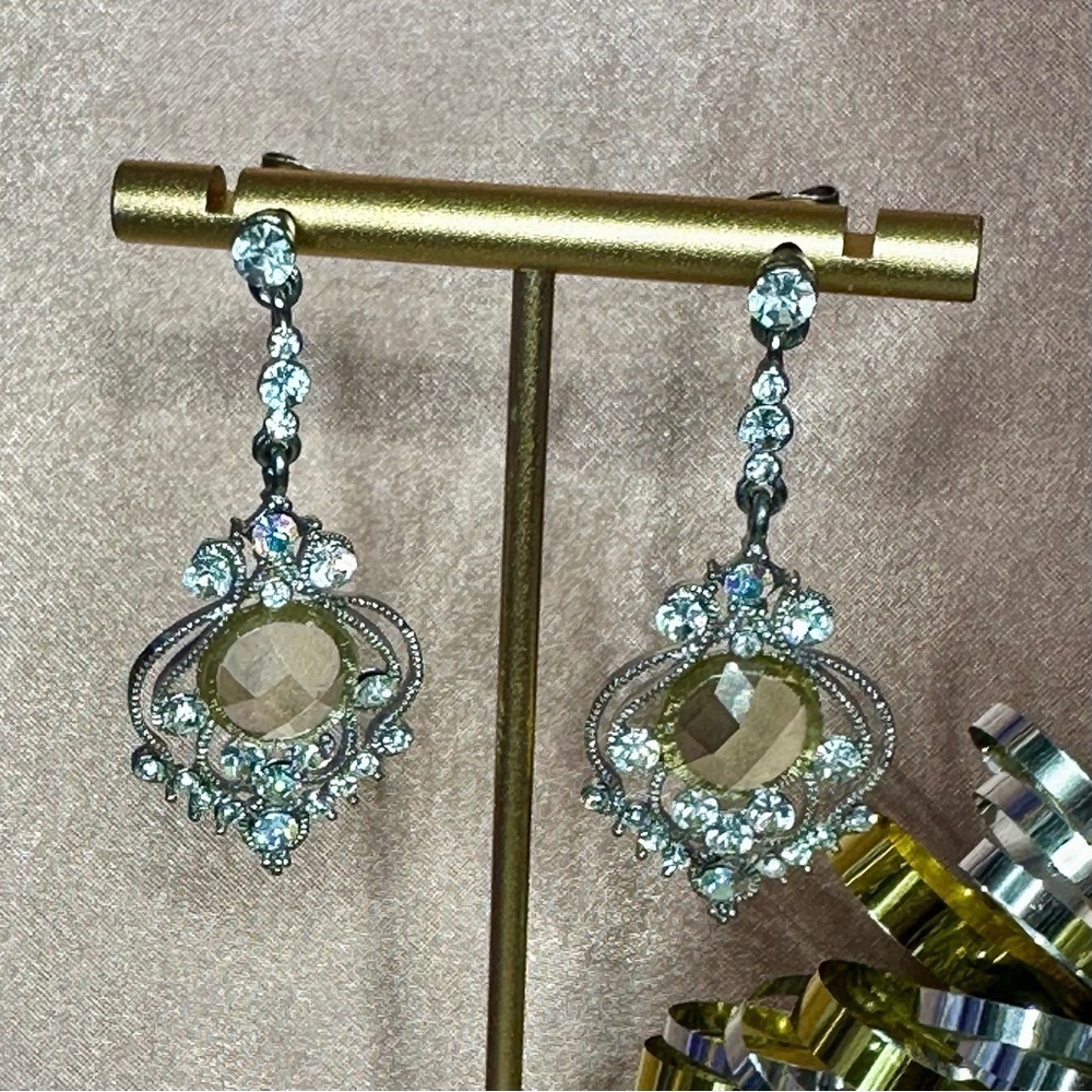 Statement Dangling Rhinestone Earrings - Picture 12 of 15